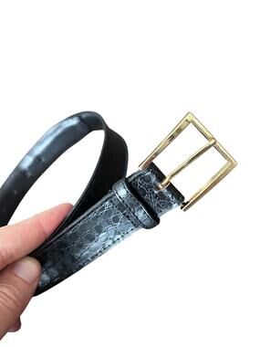 Size 36 Alligator Grain Bonded Split Leather Made in USA Black Belt Mens